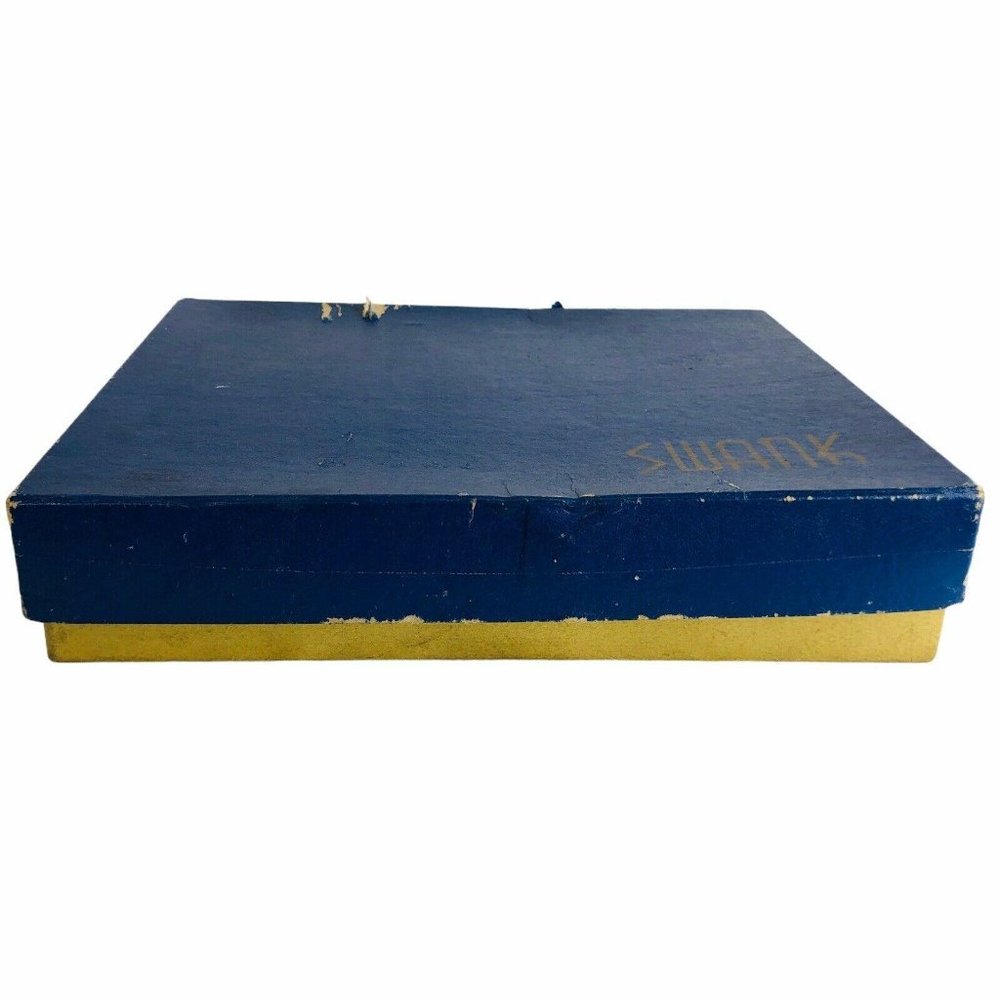 Vintage SWANK Ascot Bar Set Black Leather Silver - Picture 8 of 12